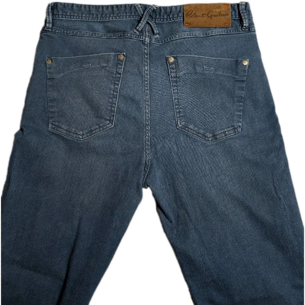 Robert Graham Tailored Kipling Jeans Mens 32x30 Blue Stretch Straight Denim
